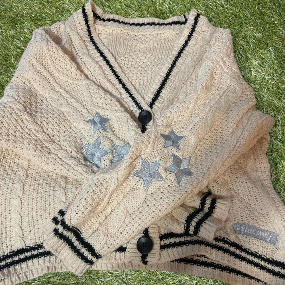 Taylor-swift Women's Pink and Cream Cardigan
